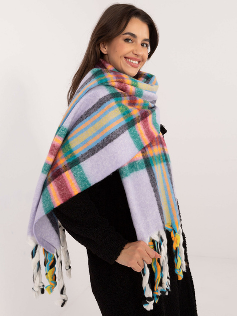 Hurtownia online Jasnofioletowy damski szal z frędzlami