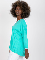 Turkusowa casualowa bluzka basic z wiskozy