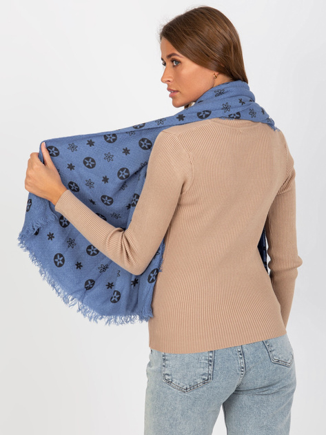 Hurtownia Ciemnoniebieski wzorzysty szal damski