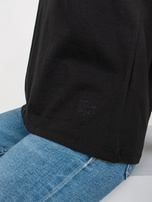 Hurt Czarny damski t-shirt jednokolorowy z dekoltem V MAYFLIES