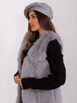 Hurtownia Szary beret z kaszmirem