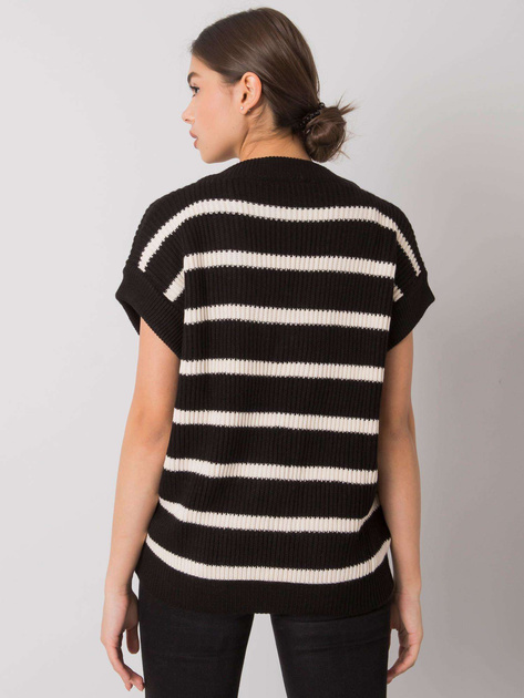 Czarno-kremowa kamizelka z dzianiny Joselita