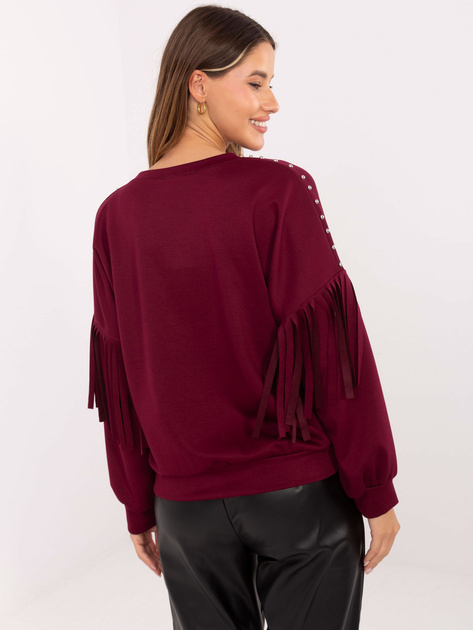 Bordowa bluza oversize bez kaptura RUE PARIS