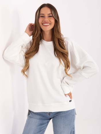 Ecru damska bluza z dłuższym tyłem