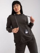 Khaki dwuczęściowy komplet dresowy z bawełny Mariami