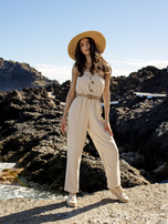Jasnobeżowy kombinezon ze spodniami Felippa RUE PARIS 