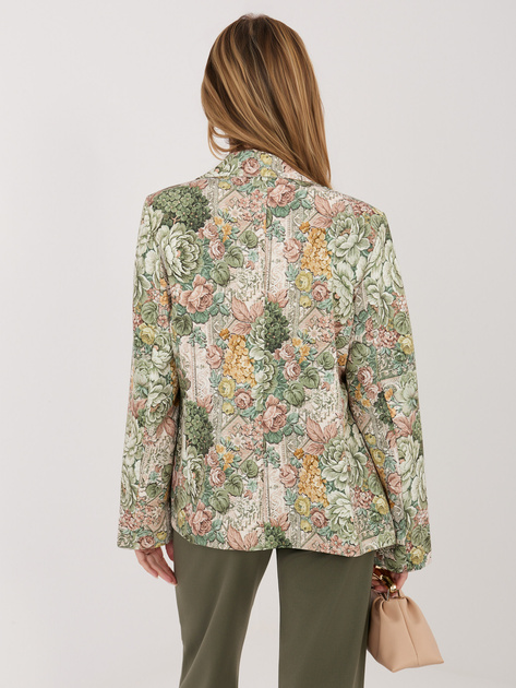 Zielona elegancka marynarka z printem