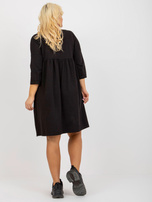 Hurt Czarna dresowa sukienka plus size basic z kieszeniami