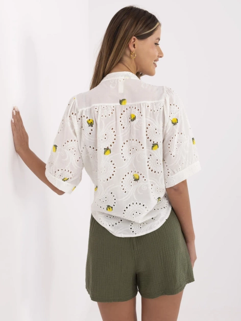 Khaki muślinowe szorty z kieszeniami