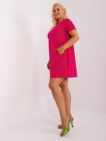 Hurt Fuksjowa sukienka plus size z kieszeniami 