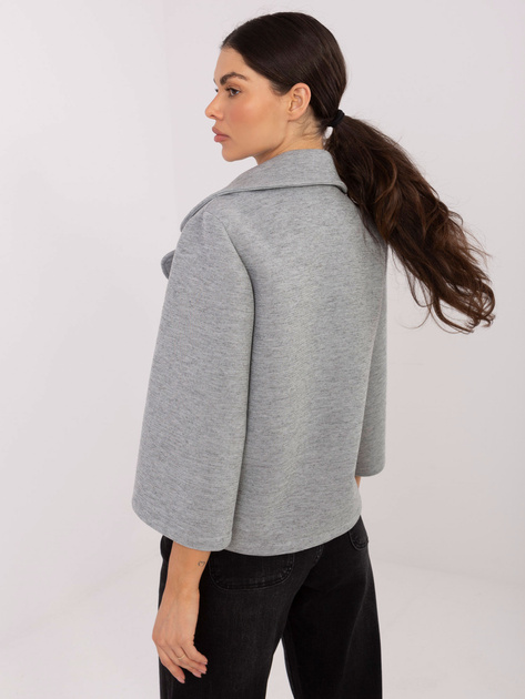 Szary piankowy płaszcz z kołnierzem RUE PARIS