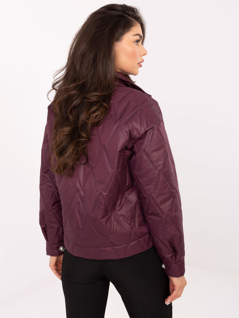 Bordowa kurtka z ozdobnymi guzikami RUE PARIS