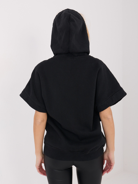 Czarna rozpinana bluza basic z bawełny