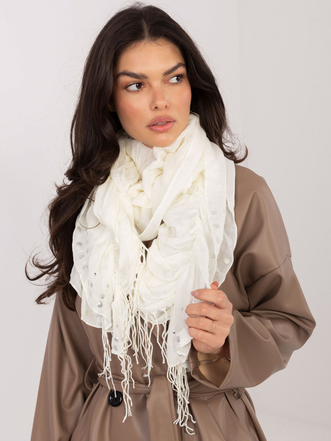 Ecru damska chusta z wiskozy