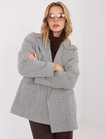 Szaro-biała casualowa marynarka z kaszmiru 