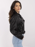 Czarna damska kurtka ramoneska z suwakami