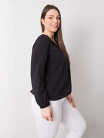 Czarna bluzka plus size z długim rękawem Hailey