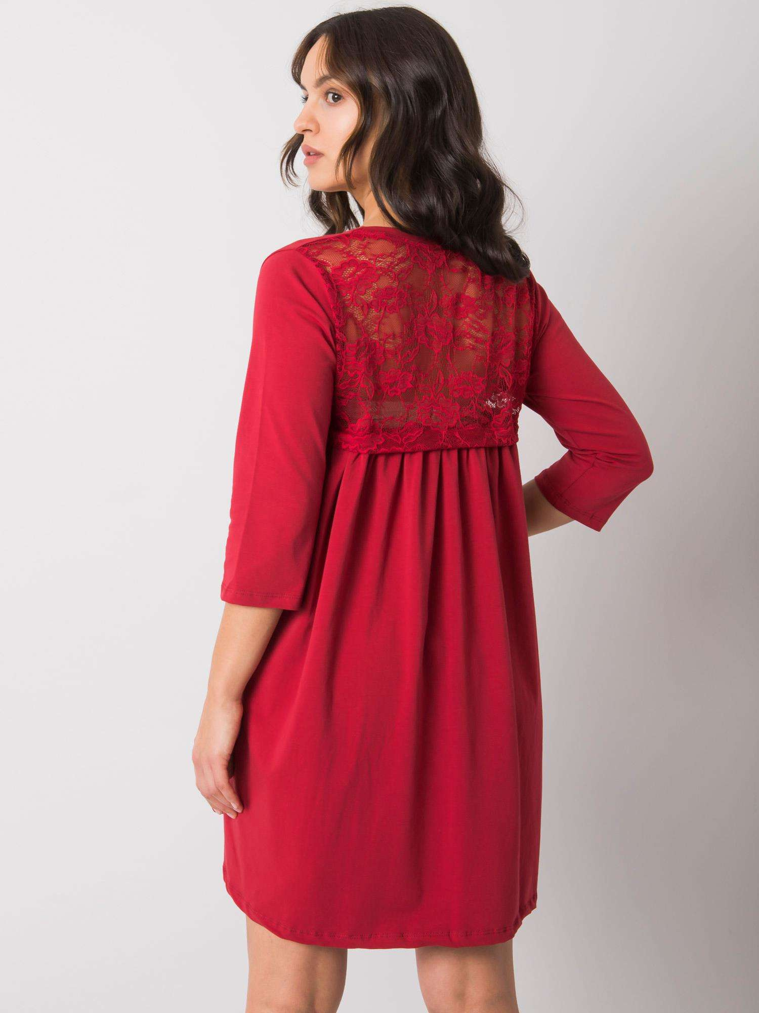 Bordeaux Damenkleid mit Spitze Jamelia RUE PARIS.