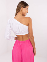 Biała bluzka z wiązaniem na rękawie RUE PARIS