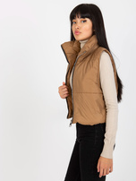 Hurt Jasnobrązowa krótka kamizelka puchowa OCH BELLA