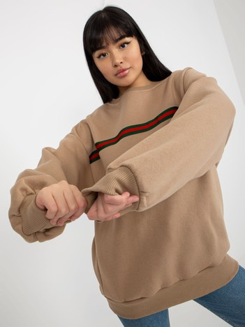 Hurt dunkelbeige Sweatshirt Oversize ohne Kapuze.