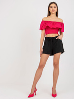 Hurt Czarne krótkie szorty casualowe z wiązaniem FRESH MADE