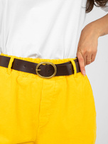 Żółte sztruksowe spodnie z kieszeniami 