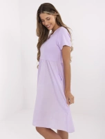 Light purple dress with a V-neck.