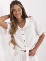 Biała muślinowa koszula od kompletu