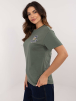 Hurt Khaki t-shirt z nadrukiem na plecach SUBLEVEL