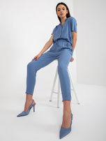 Hurt Blue summer pants made of fabric with pockets SUBLEVEL.