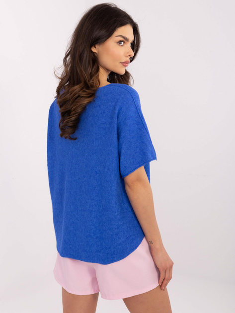 Hurt Ciemnoniebieski sweter z krótkim rękawem