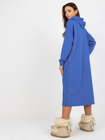 Hurt Ciemnoniebieska midi sportowa sukienka basic z kapturem 