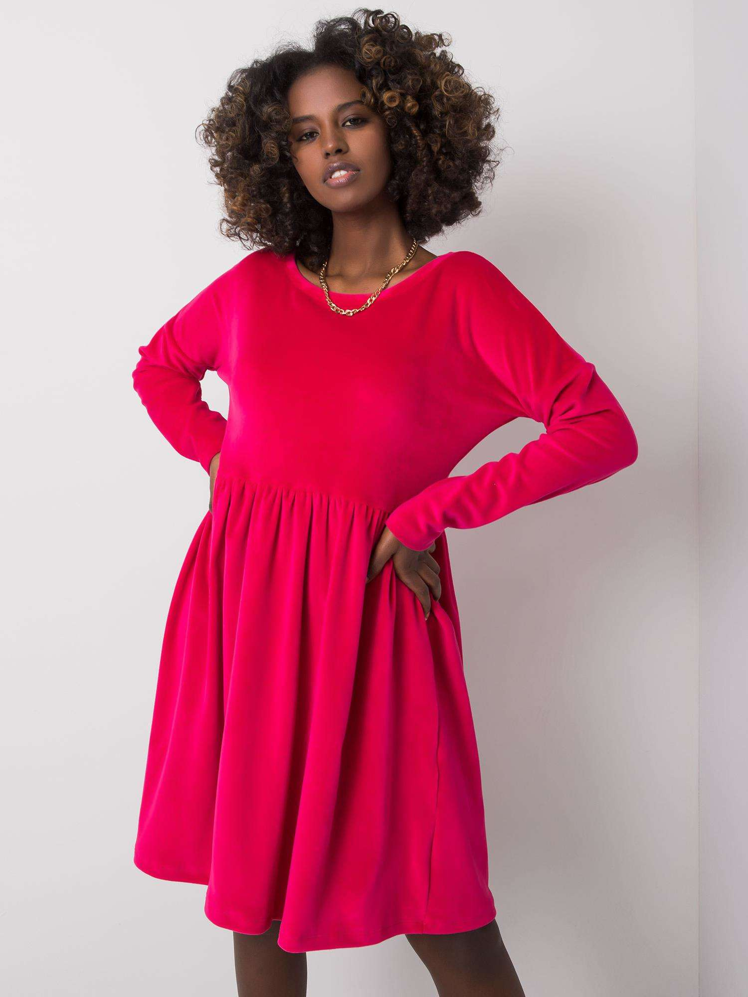 Fuchsia Samtkleid Mauriel RUE PARIS.
