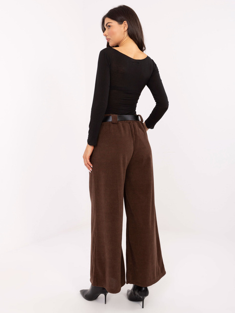 Brązowe sztruksowe spodnie z kieszeniami RUE PARIS