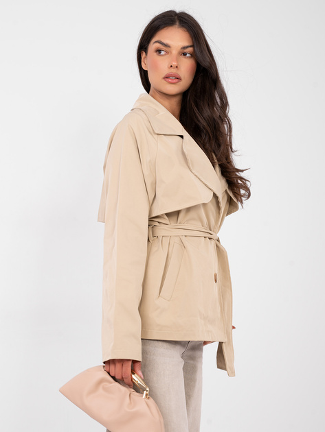 Jasnocamelowy trencz z kieszeniami RUE PARIS