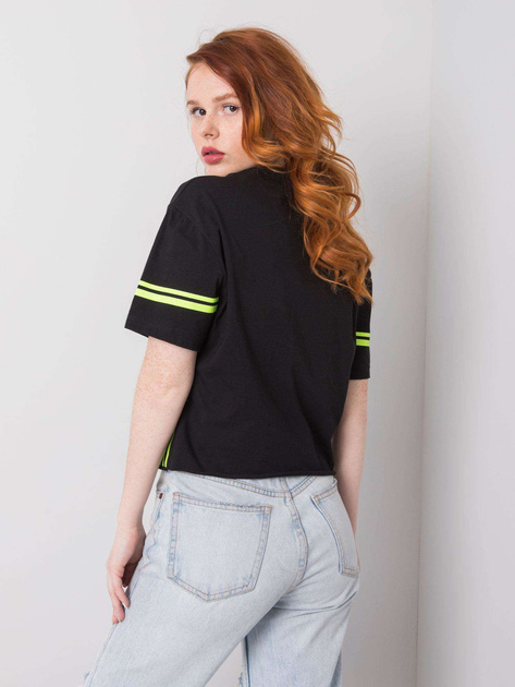 Czarny t-shirt z bawełny Marlene