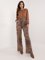 Hurt Camelowe damskie spodnie materiałowe z zwierzęcy print