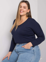 Navy blue smooth plus size blouse Elisa