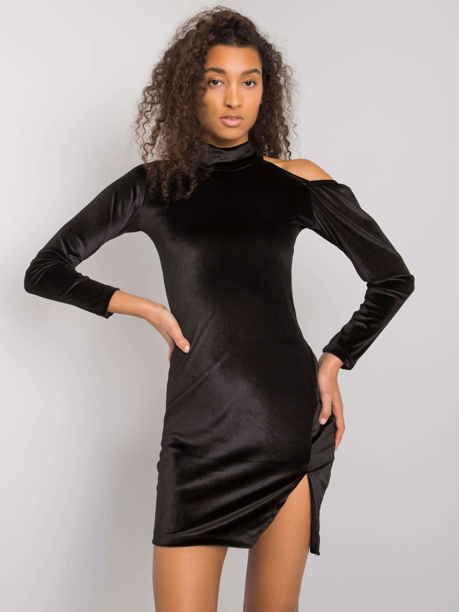 Black mini velvet dress Bellah RUE PARIS.