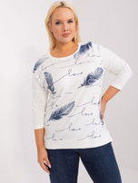 Hurtownia Ecru damska bluzka plus size z nadrukiem