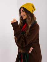 Hurtownia Oliwkowa czapka damska z kaszmirem