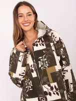 Khaki dámská oversize bunda s kapsami.