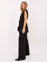 Czarna kamizelka z poduszkami na ramionach RUE PARIS 