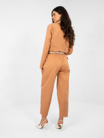 Ceglaste bawełniane spodnie od kompletu 