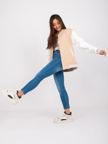 Beige women's bomber sweatshirt Menorca