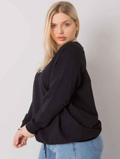 Czarna bluza plus size z napisem Marlow