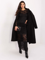 Czarna maxi sukienka z koronką RUE PARIS  