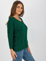 Hurt Ciemnozielona damska bluzka basic z wiskozy