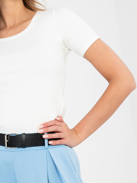 Biała bluzka basic w szeroki prążek RUE PARIS